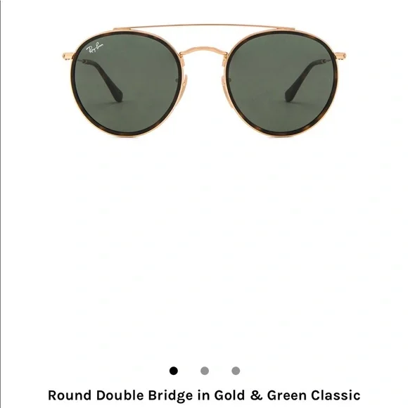Ray-Ban | Accessories | Round Double Bridge In Gold Green  display picture 1